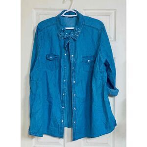 Padel Blue Distressed Denim Jeans Size 3X